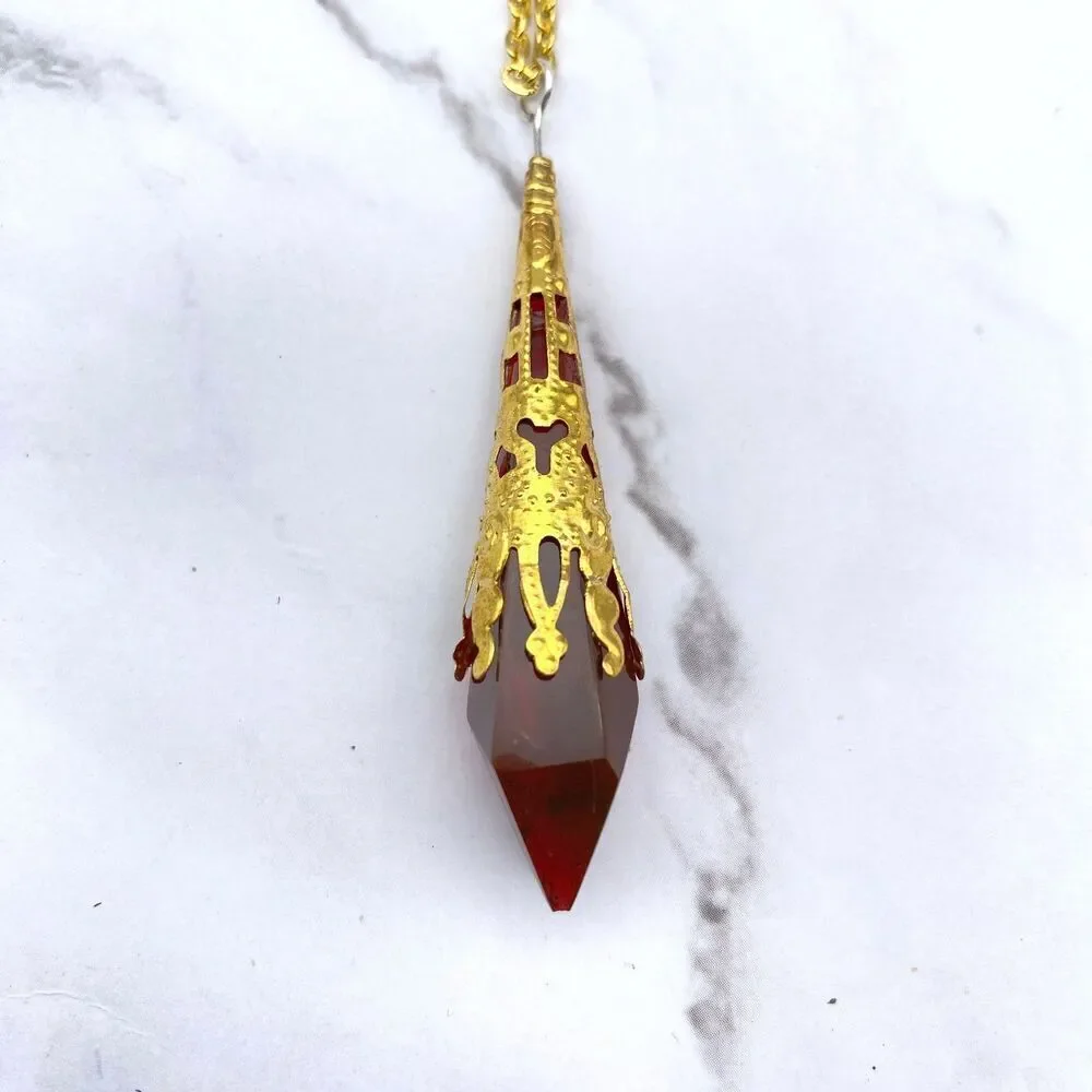 Blood Red Pendulum Necklace - Picture 3 of 11